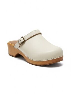 RE/DONE 70s Classic Clogs EU 39 US 9 Off White Leather Wood Sandals
